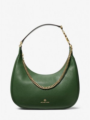 Bolsa De Hombro Michael Kors Piper Large Pebbled Cuero Mujer Verde | 917345-OLQ