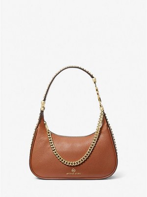 Bolsa De Hombro Michael Kors Piper Small Pebbled Cuero Mujer Marrones | 824301-GKU