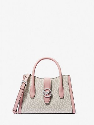 Bolso Satchel Michael Kors Gabby Small Logo Mujer Blancas Rosas | 527901-DZB