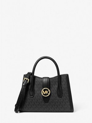 Bolso Satchel Michael Kors Gabby Small Logo Mujer Negras | 589371-RQL