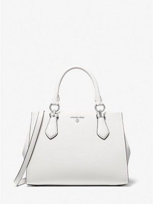 Bolso Satchel Michael Kors Marilyn Medium Saffiano Cuero Mujer Blancas | 539287-FUO