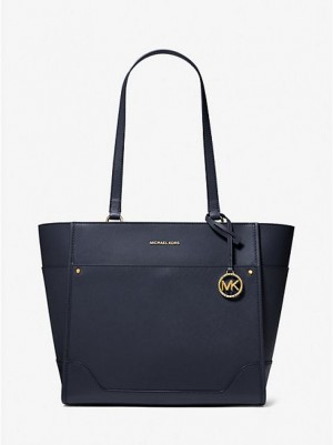 Bolso Tote Michael Kors Harrison Large Cuero Mujer Azul Marino | 241936-KGQ