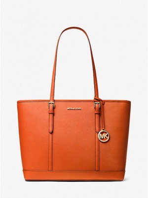 Bolso Tote Michael Kors Jet Set Travel Large Saffiano Cuero Mujer Rojas | 784105-YOD