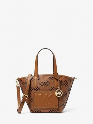 Bolso Tote Michael Kors Kimber Small 2-in-1 Perforated And Embossed Faux Cuero Mujer Marrones | 467598-NJW