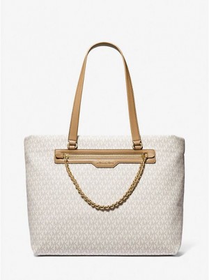 Bolso Tote Michael Kors Slater Large Logo Mujer Marrones | 689432-KPN