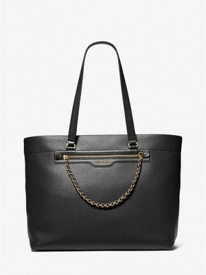 Bolso Tote Michael Kors Slater Large Pebbled Cuero Mujer Negras | 528179-LSP