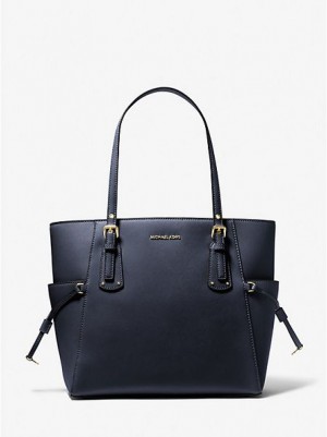 Bolso Tote Michael Kors Voyager Small Saffiano Cuero Mujer Azul Marino | 038972-DQS