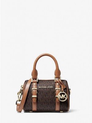 Bolsos Cruzados Michael Kors Bedford Legacy Extra-small Logo Duffle Mujer Marrones | 216738-RJY