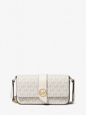 Bolsos Cruzados Michael Kors Greenwich Extra-small Logo Sling Mujer Creme | 026745-ESI