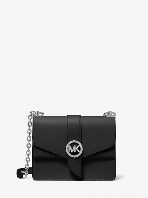 Bolsos Cruzados Michael Kors Greenwich Small Saffiano Cuero Mujer Negras | 398106-GBZ