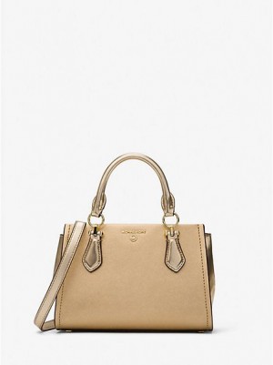 Bolsos Cruzados Michael Kors Marilyn Small Metallic Saffiano Cuero Mujer Doradas | 506793-IYN