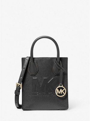 Bolsos Cruzados Michael Kors Mercer Extra-small Pebbled Cuero Mujer Negras | 750981-MAK