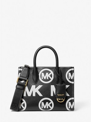 Bolsos Cruzados Michael Kors Mirella Small Logo Embossed Pebbled Cuero Mujer Negras | 031486-HDG