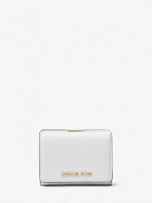 Carteras Michael Kors Jet Set Travel Medium Pebbled Cuero Trifold Mujer Blancas | 492687-OZN