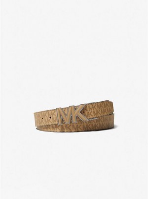 Cinturones Michael Kors Logo Hombre Marrones | 912086-IRL