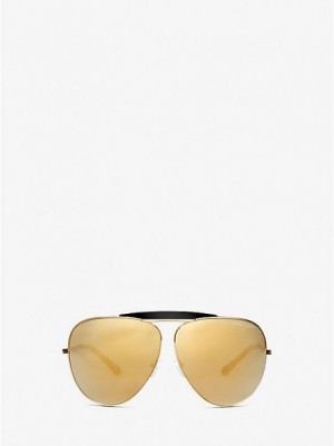 Gafas de Sol Michael Kors Bleecker Mujer Doradas Negras | 182759-BZG