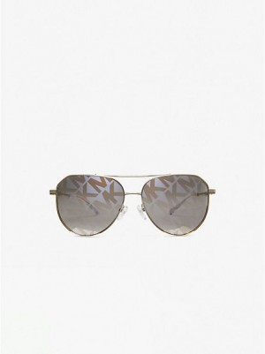 Gafas de Sol Michael Kors Cheyenne Mujer Plateadas Doradas | 940687-ANW