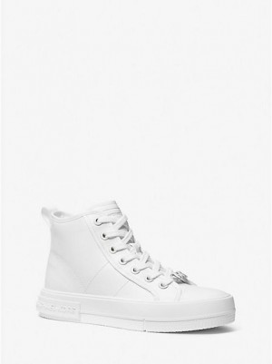 High Top Sneakers Michael Kors Evy Cuero Mujer Blancas | 135298-YNX