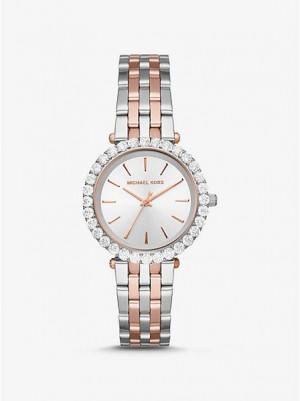 Relojes Michael Kors Darci Pave Mujer Plateadas Doradas | 346178-SVZ