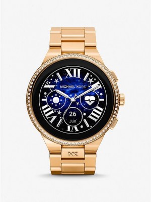 Relojes Michael Kors Gen 6 Camille Pave Smart Hombre Doradas | 736142-KNJ