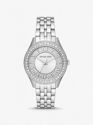 Relojes Michael Kors Harlowe Pave Mujer Plateadas | 537206-NCS