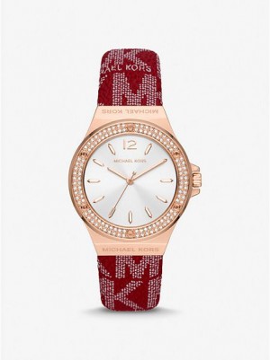 Relojes Michael Kors Lennox Pave And Logo Mujer Rosas Doradas | 941583-QET