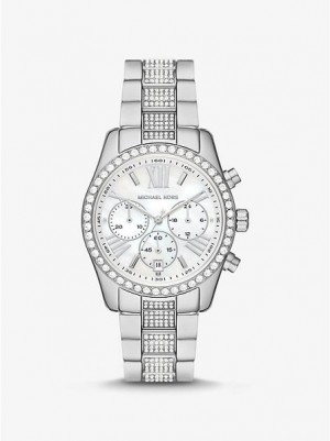 Relojes Michael Kors Lexington Pave Mujer Plateadas | 839142-DWV