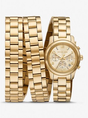 Relojes Michael Kors Limited-edition Runway 18k Stainless Steel Wrap Mujer Doradas | 054783-CVY