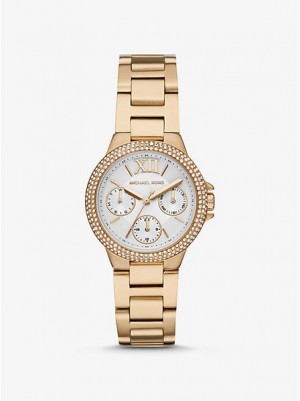 Relojes Michael Kors Mini Camille Pave Mujer Doradas | 349782-JHW