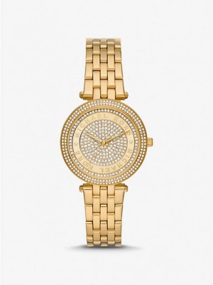 Relojes Michael Kors Mini Darci Pave Mujer Doradas | 752489-KLT