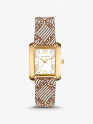 Relojes Michael Kors Mini Emery And Empire Logo Jacquard Mujer Doradas | 572481-ETH