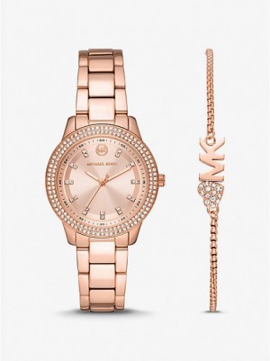 Relojes Michael Kors Mini Tibby Pave Mujer Rosas Doradas | 796124-GLS