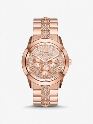 Relojes Michael Kors Oversized Bryn Pave Mujer Rosas Doradas | 156280-JQP