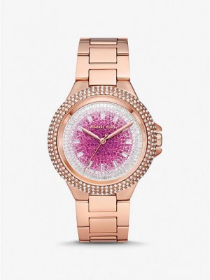 Relojes Michael Kors Oversized Camille Ombre Pave Mujer Rosas Doradas | 461859-VSP