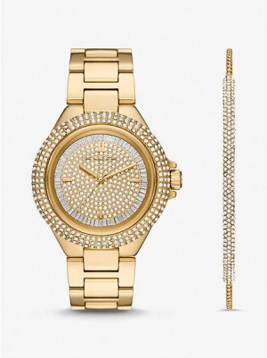 Relojes Michael Kors Oversized Camille Pave Mujer Doradas | 108326-JBK