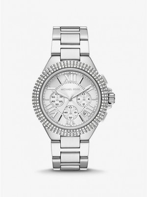 Relojes Michael Kors Oversized Camille Pave Mujer Plateadas | 473125-IDK