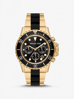 Relojes Michael Kors Oversized Everest And Silicona Hombre Doradas | 049286-WCU