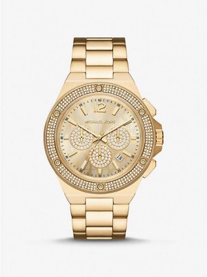 Relojes Michael Kors Oversized Lennox Pave Hombre Doradas | 965234-QAN