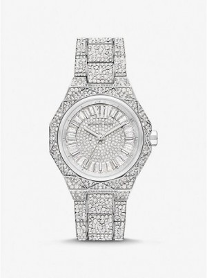 Relojes Michael Kors Oversized Raquel Pave Mujer Plateadas | 960425-OHB