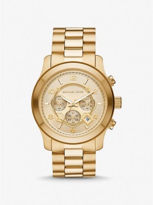 Relojes Michael Kors Oversized Runway Hombre Doradas | 805473-ILC