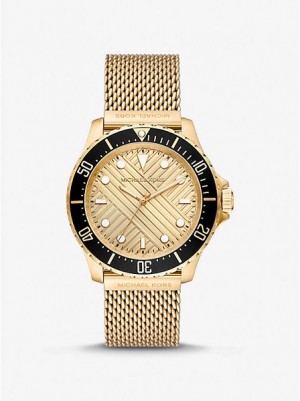 Relojes Michael Kors Oversized Slim Everest Mesh Hombre Doradas | 971856-EYG