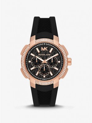 Relojes Michael Kors Oversized Sydney Pave And Silicona Mujer Rosas Doradas | 786392-RWE