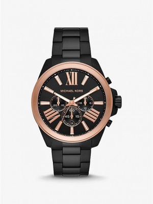 Relojes Michael Kors Oversized Wren Hombre Negras Rosas | 782194-ZNR