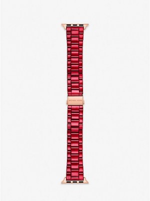 Relojes Michael Kors Red-coated Stainless Steel Correa For Apple Mujer Rojas | 629087-PUQ