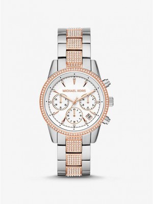 Relojes Michael Kors Ritz Pave Mujer Plateadas Rosas | 463285-TRS