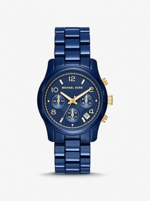 Relojes Michael Kors Runway Mujer Azules | 927031-AJG