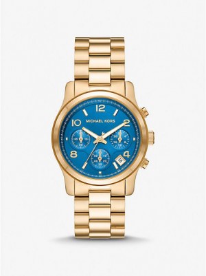 Relojes Michael Kors Runway Mujer Doradas | 321450-TJD