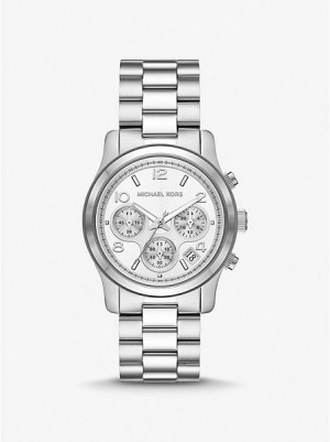 Relojes Michael Kors Runway Mujer Plateadas | 340619-NTW