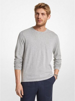 Suéteres Michael Kors Algodon Jersey Crewneck Hombre Gris | 389654-HST