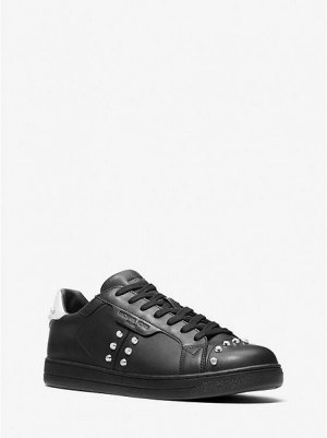 Zapatillas Michael Kors Keating Studded Cuero Hombre Negras | 360849-HPW